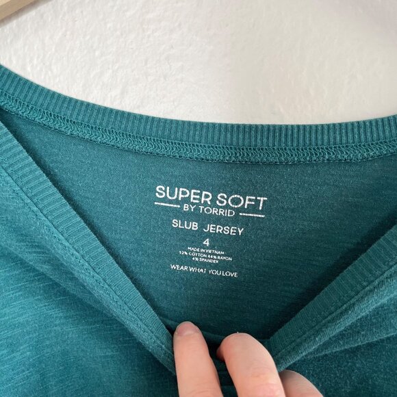 Torrid Super Soft Slub Jersey Cotton Long Sleeve Top Plus Size 4X - Picture 3 of 11